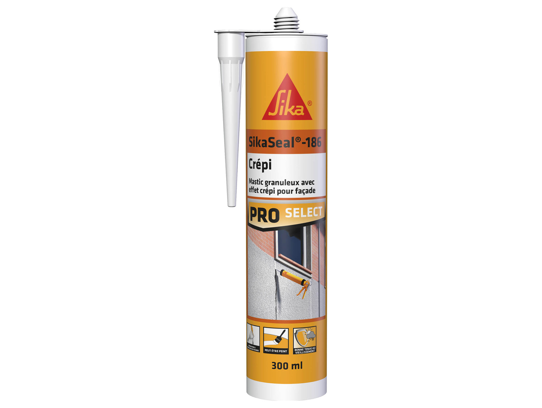 Mastic granuleux spécial façade SIKA Sikaseal 186 300ml